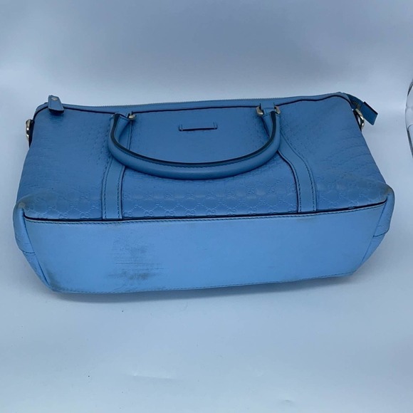 Gucci Baby blue micro guccisimma satchel bag - Picture 4 of 13